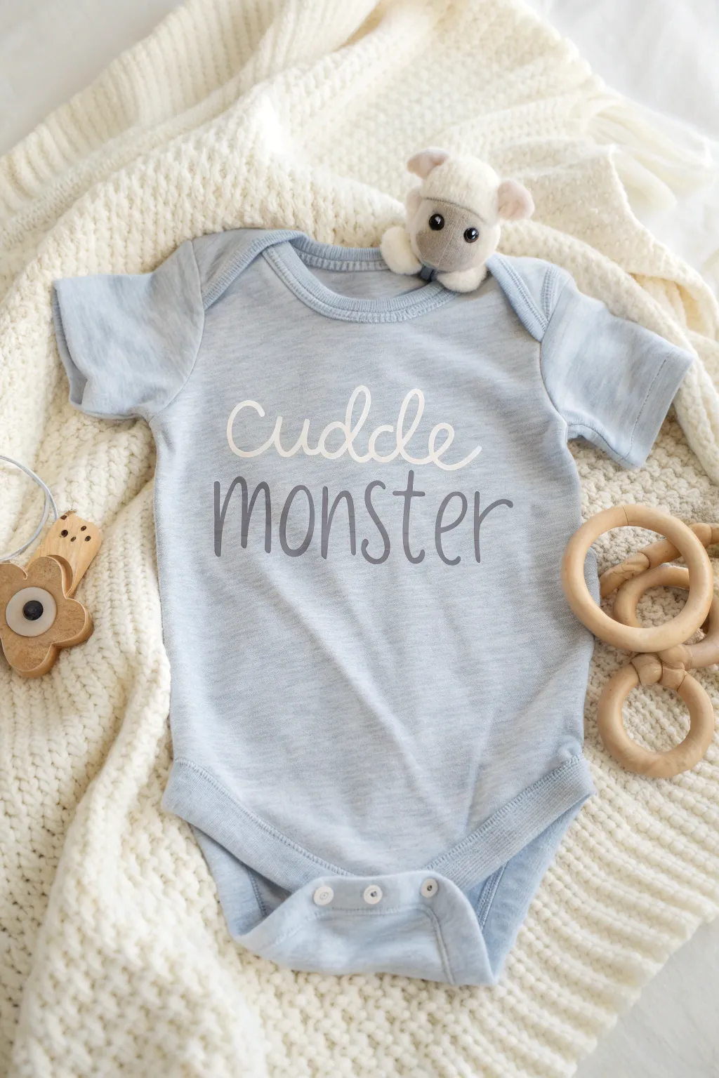 Wrap your little one in the warmth of a 'Cuddle Monster' onesie—where every snuggle is a moment of pure joy.