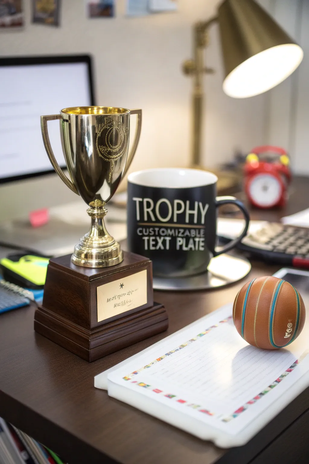 A customizable trophy for the master of excuses.
