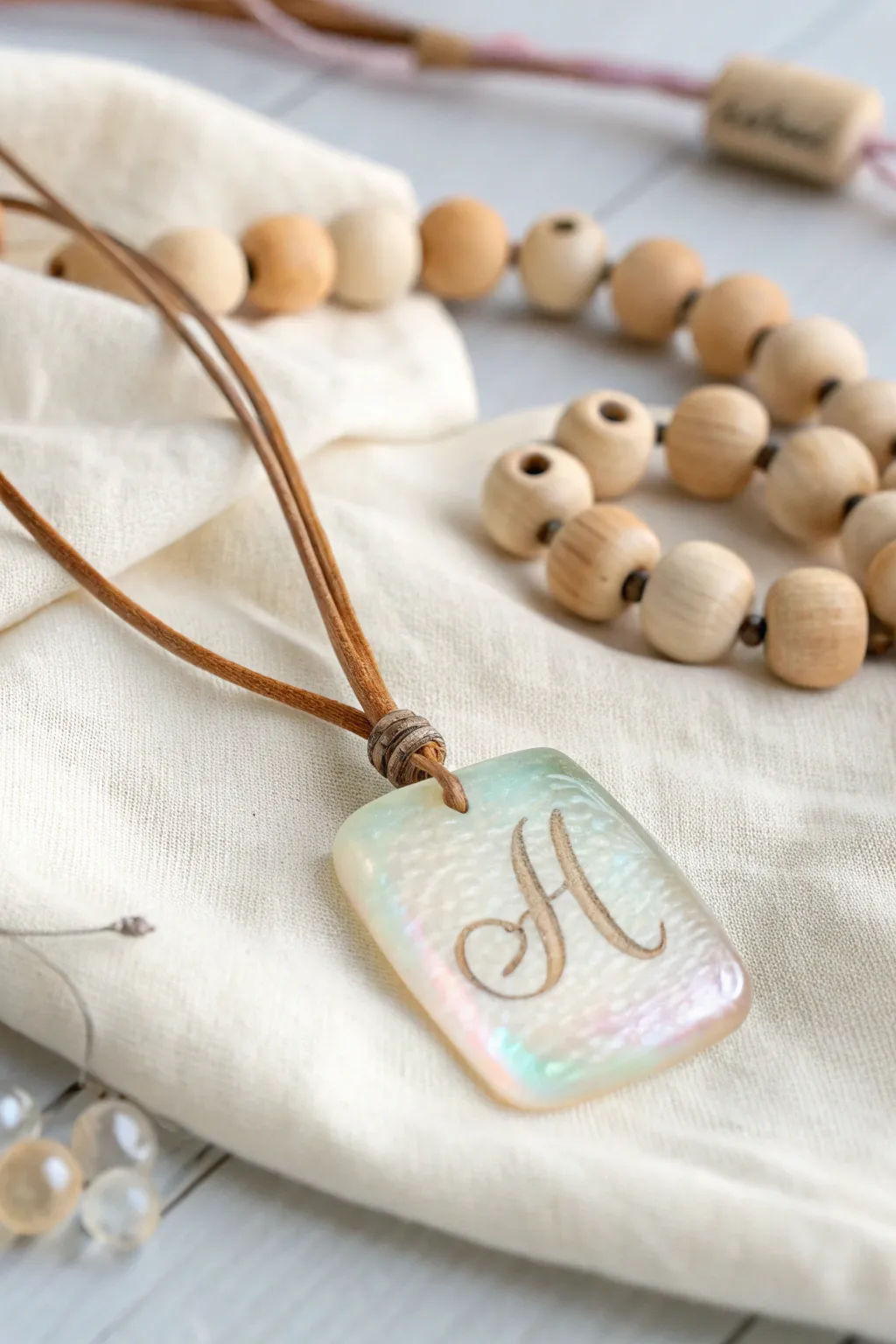 Capture elegance with a personal touch: Fused glass initial pendants that speak to the heart.