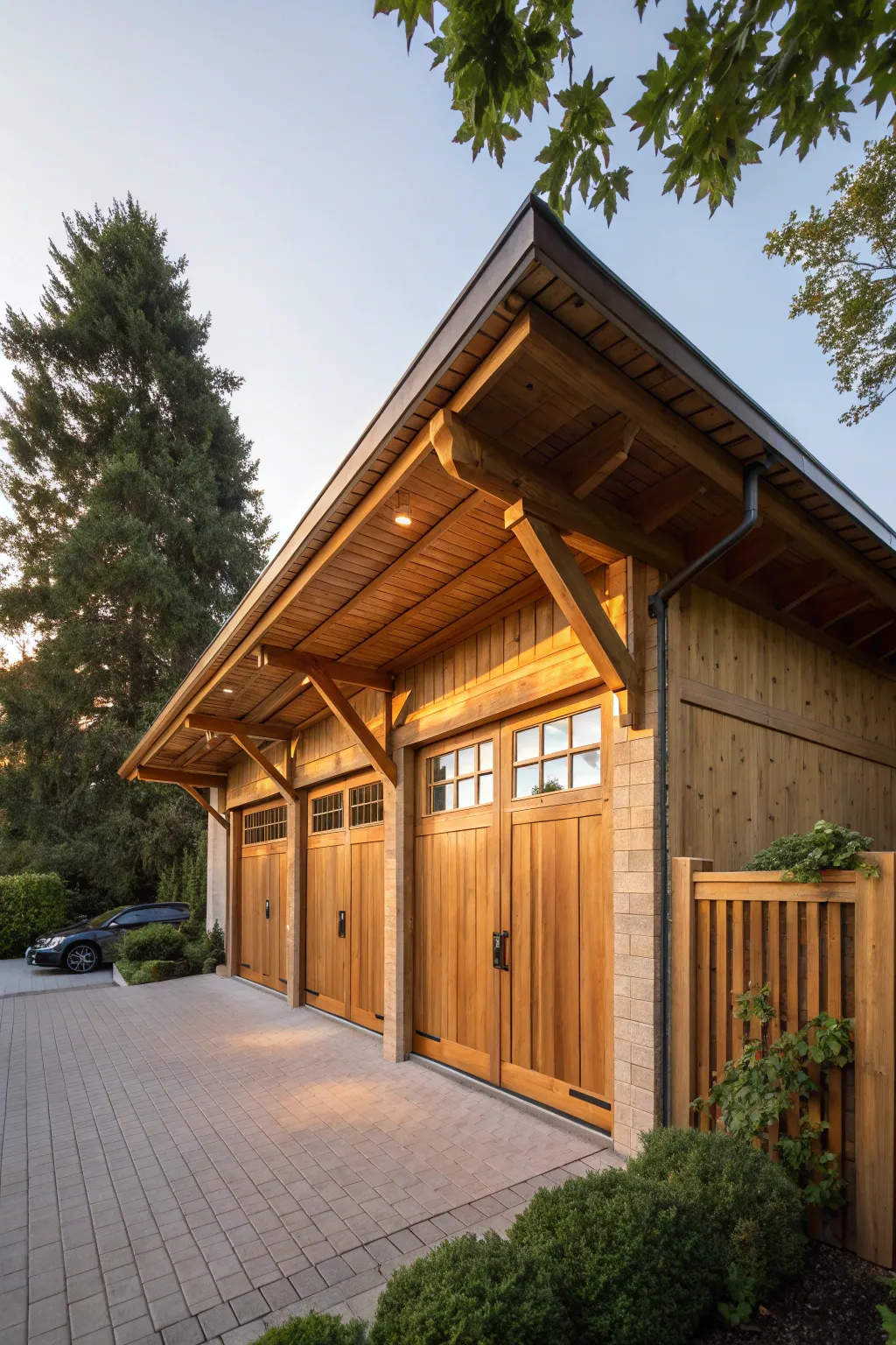 Elevate your garage with an extended roof—where style meets functionality.