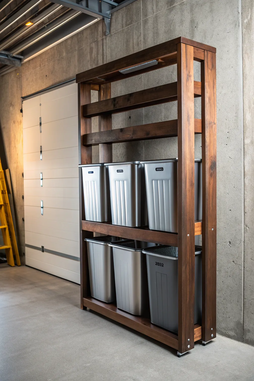 Elevate your garage organization with this handcrafted vertical storage solution.