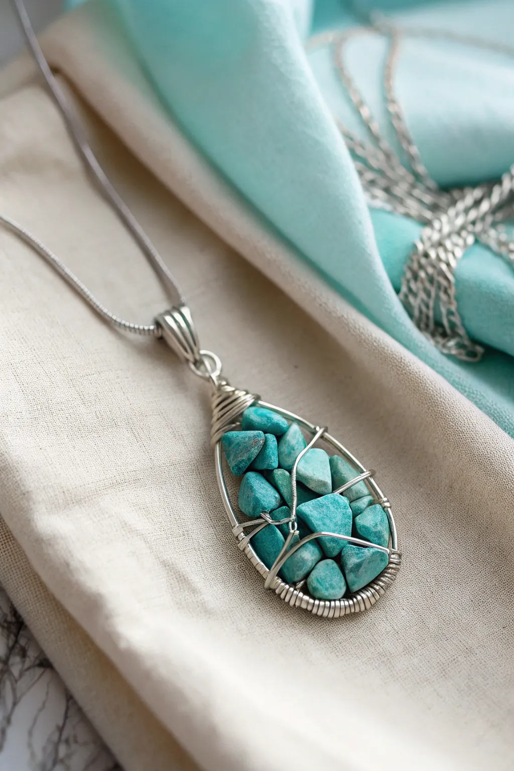 Embrace elegance with this handcrafted wire-wrapped gemstone pendant. A touch of natural beauty and simplicity for your style.