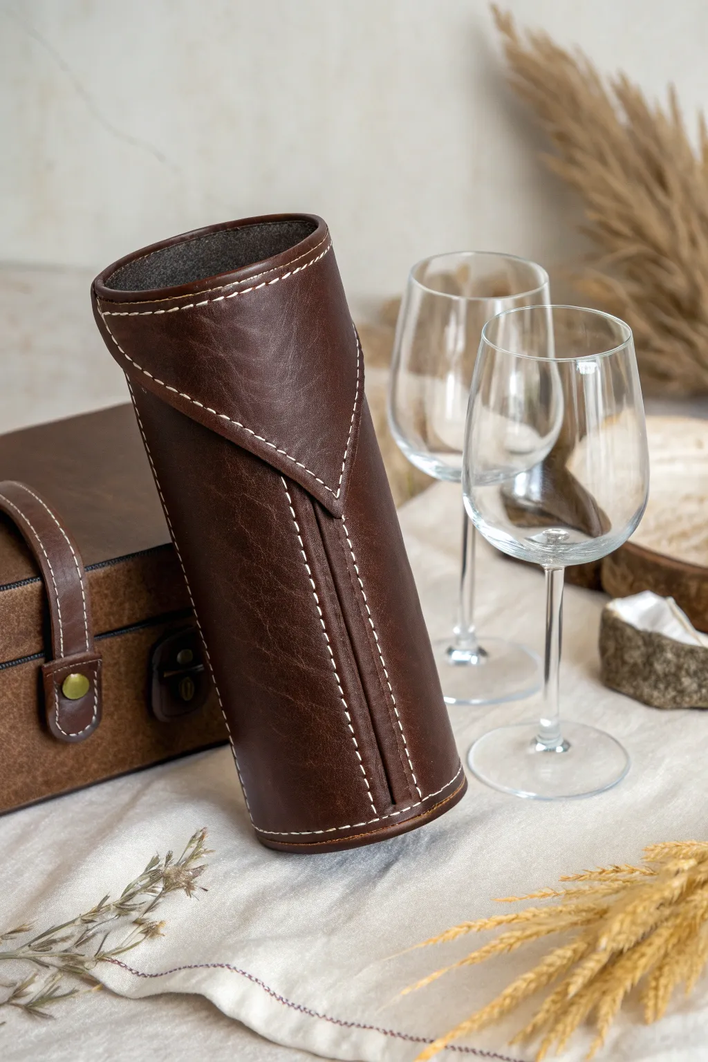 Elevate your gifting with timeless elegance—discover our luxurious leather wine glass cases.