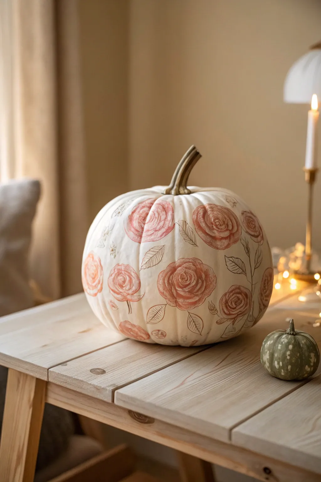 Elevate your fall decor with a touch of floral elegance. This decoupage pumpkin is where Scandinavian simplicity meets boho beauty.