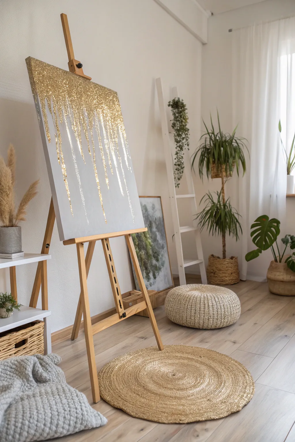 Discover the elegance of glitter drip art – where simplicity meets sparkle in a cascading masterpiece.