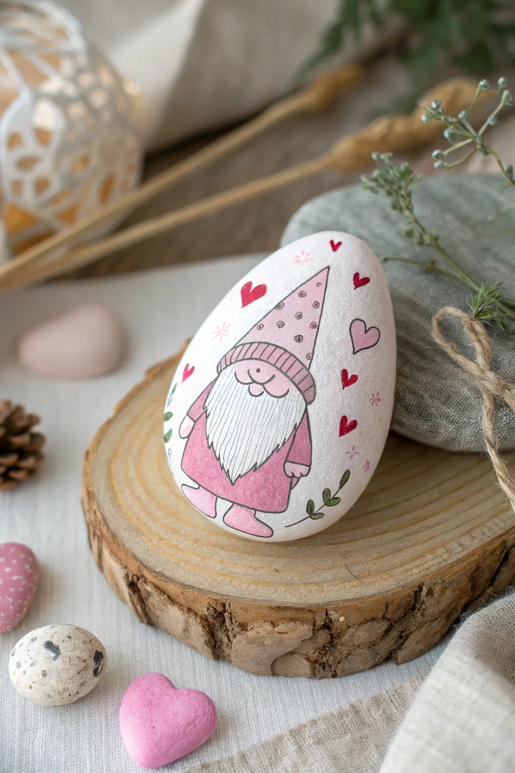 Spread love with this charming Valentine's Day gnome, perfect for adding a touch of whimsy and warmth to your decor.