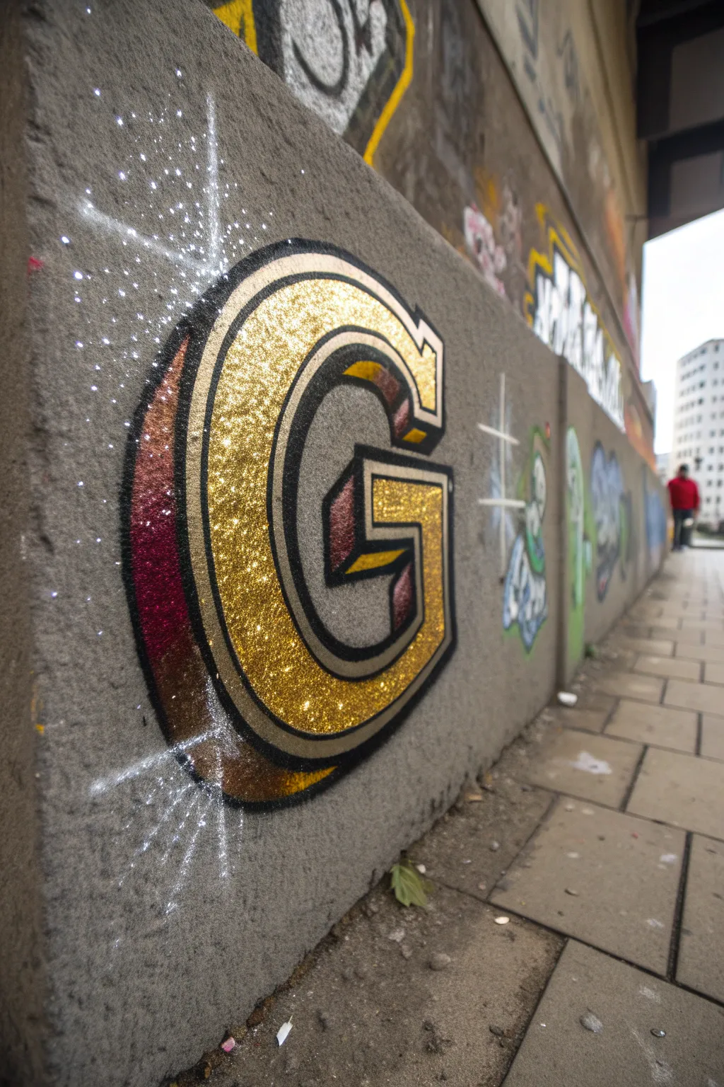 Urban Chic: Elevate your space with metallic graffiti art.