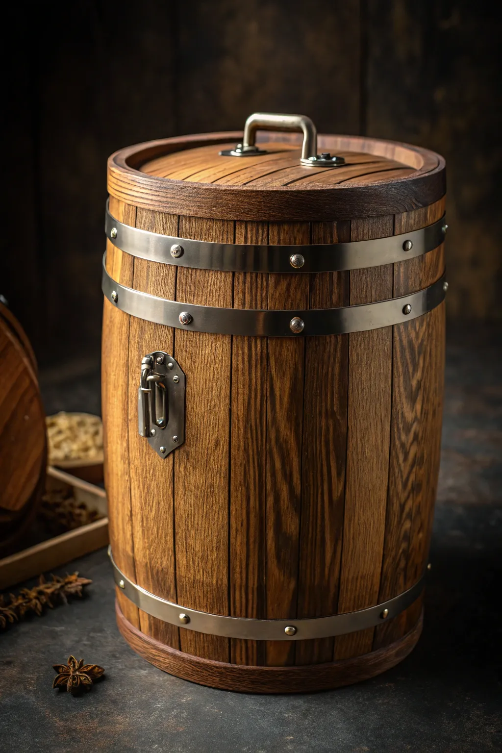 Preserve your grains in style with this expertly crafted airtight storage bin—where function meets timeless craftsmanship.
