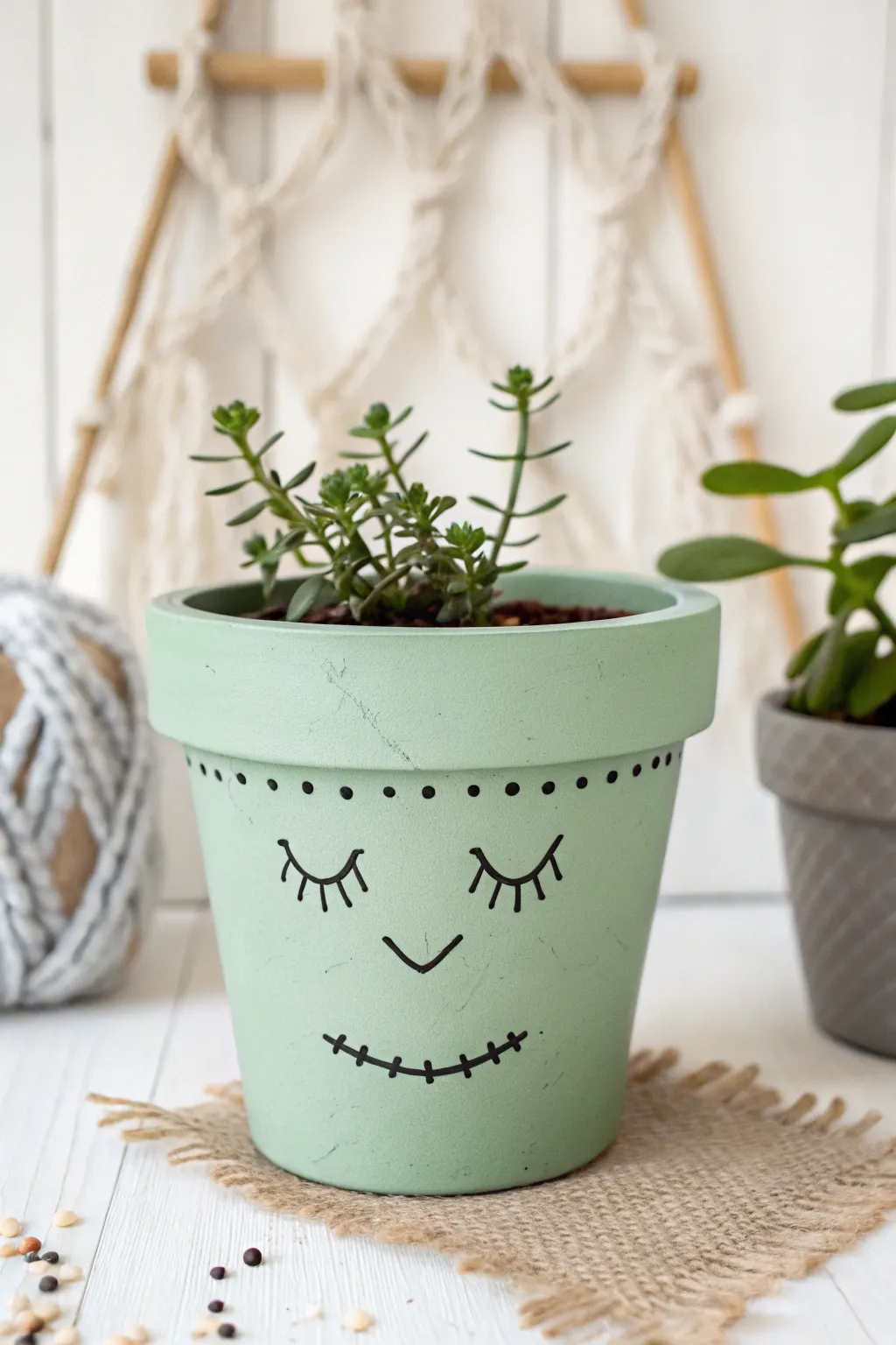 Add a playful twist to your decor with this Frankenstein-inspired planter, where minimalist design meets boho charm.