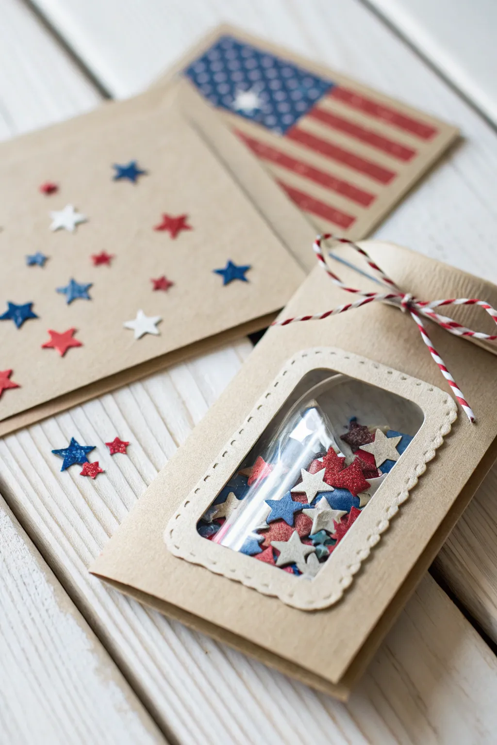 Celebrate Independence Day with style and creativity—this handmade shaker card adds a playful twist to your festivities!