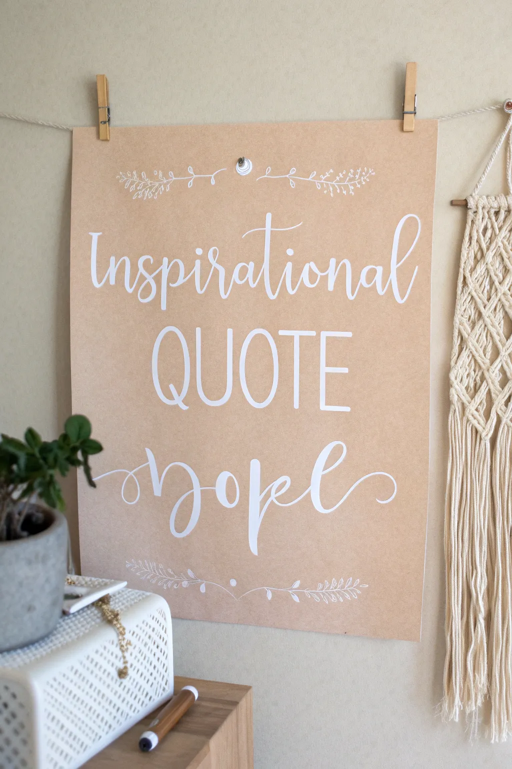 Elevate your space with this handmade inspirational quote poster, where words meet art in a beautifully minimalist style.