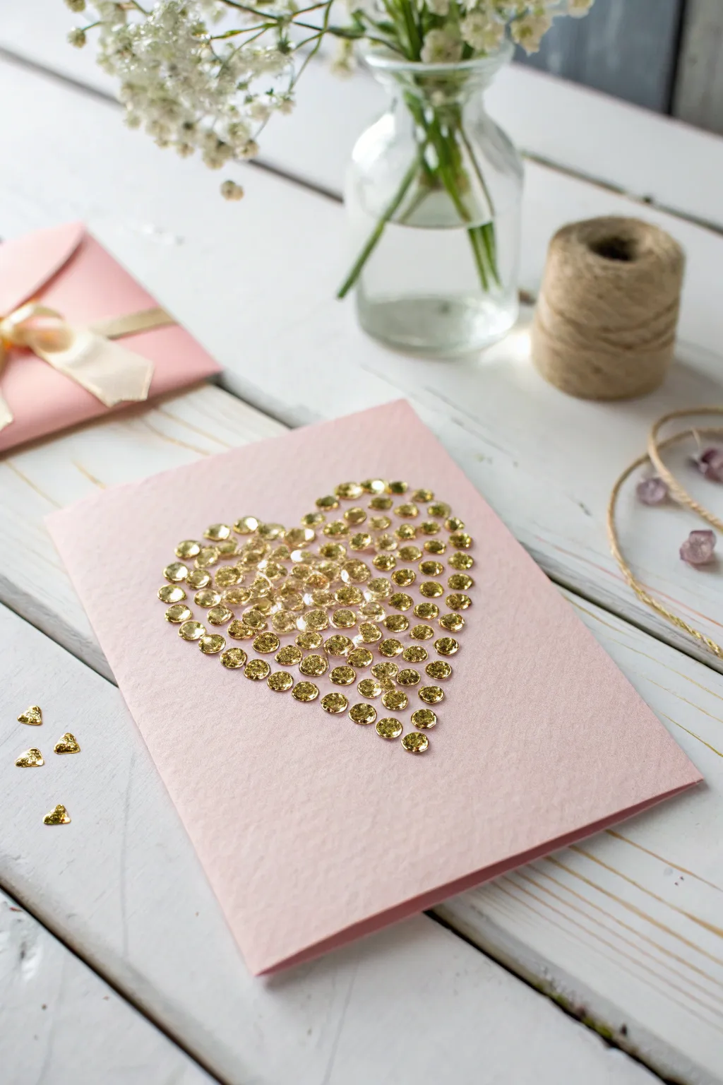 Add a touch of sparkle and simplicity this Valentine's with a handmade sequin heart card. ✨💌 #ScandinavianElegance #BohoCharm