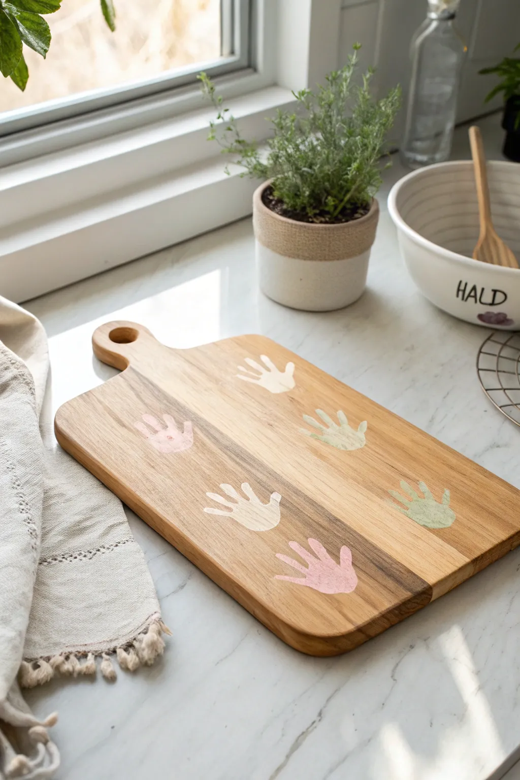 Cherish every moment with a handprint cutting board – a perfect blend of family and craftsmanship.