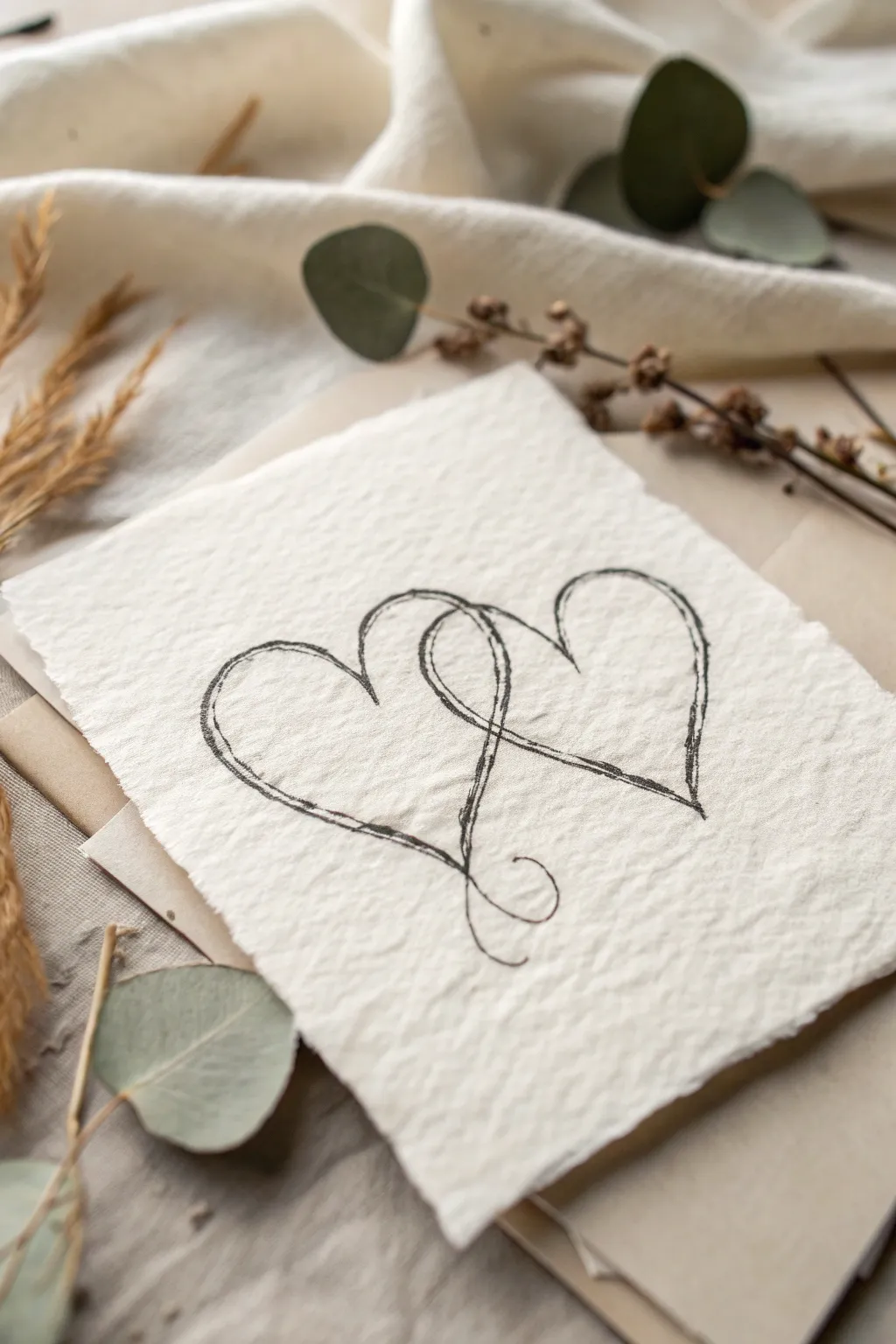 Celebrate love with simple elegance: intertwined hearts for a timeless bond.