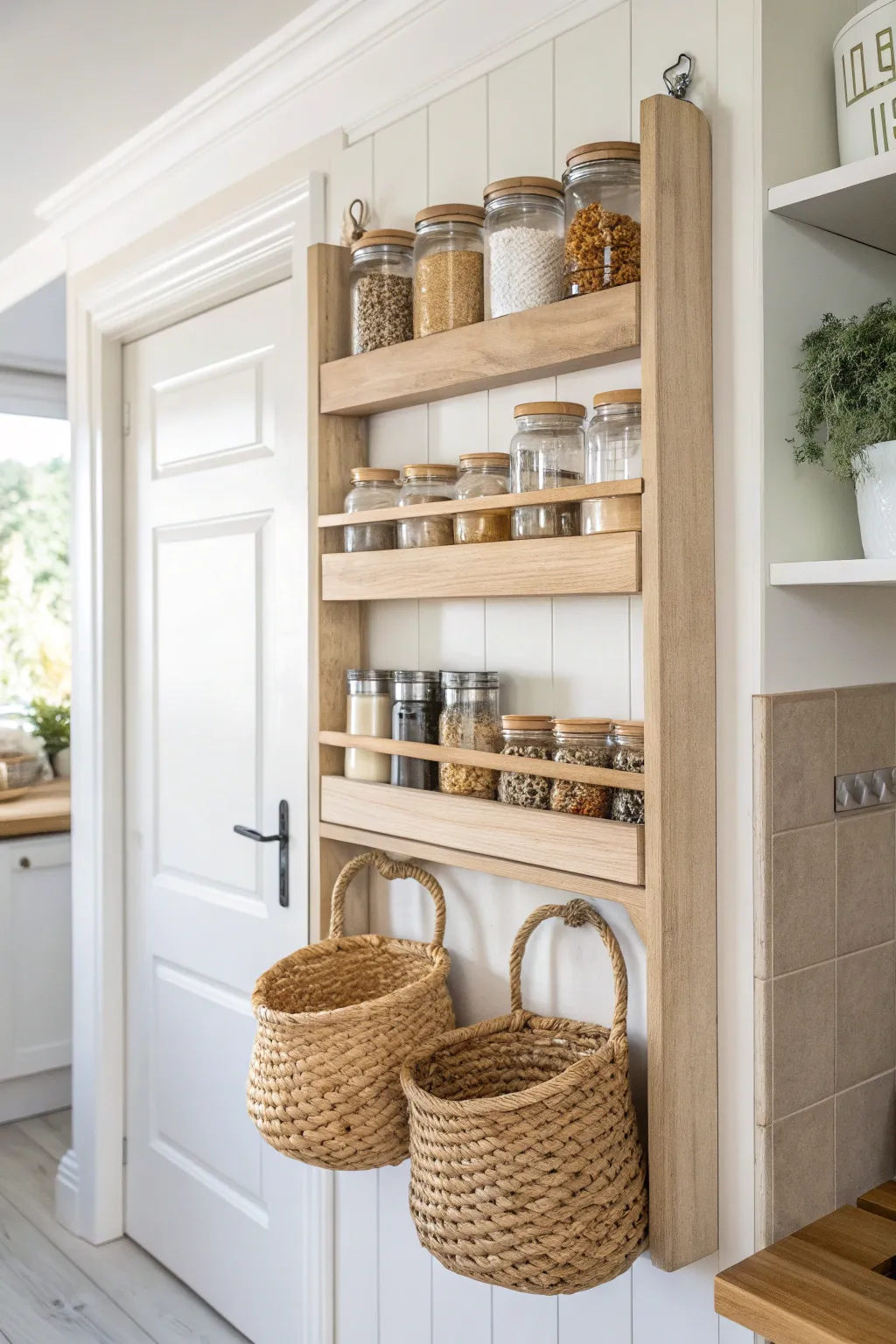 Maximize your kitchen space with a chic over-the-door spice rack—where simplicity meets style.