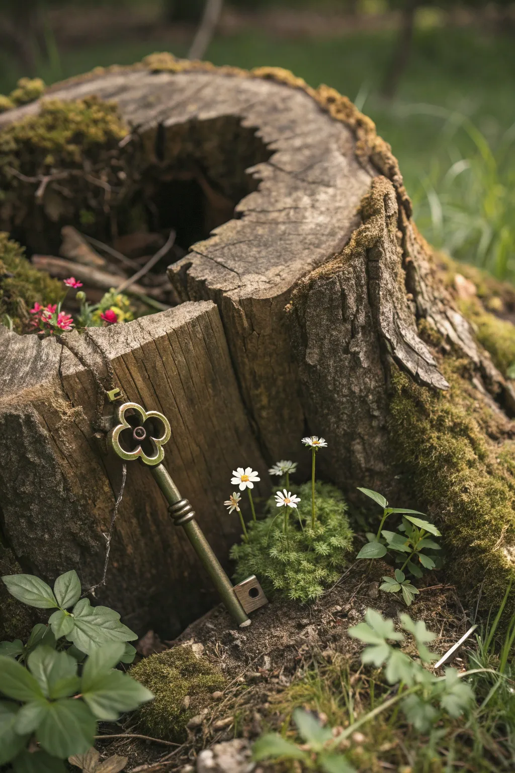 Discover the art of nature's secrets with a rustic key hideaway.