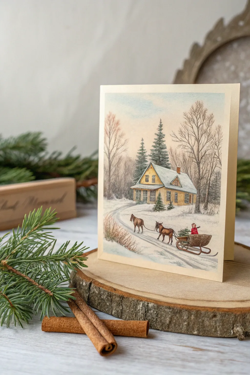 Capture the warmth of the past with a vintage-inspired holiday card that brings nostalgia to your festive greetings.