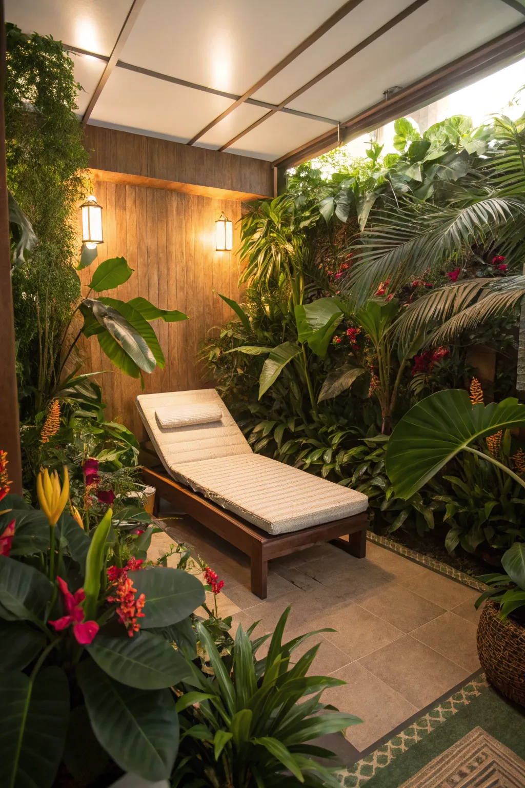 Plants enhance the natural feel of your tanning space.