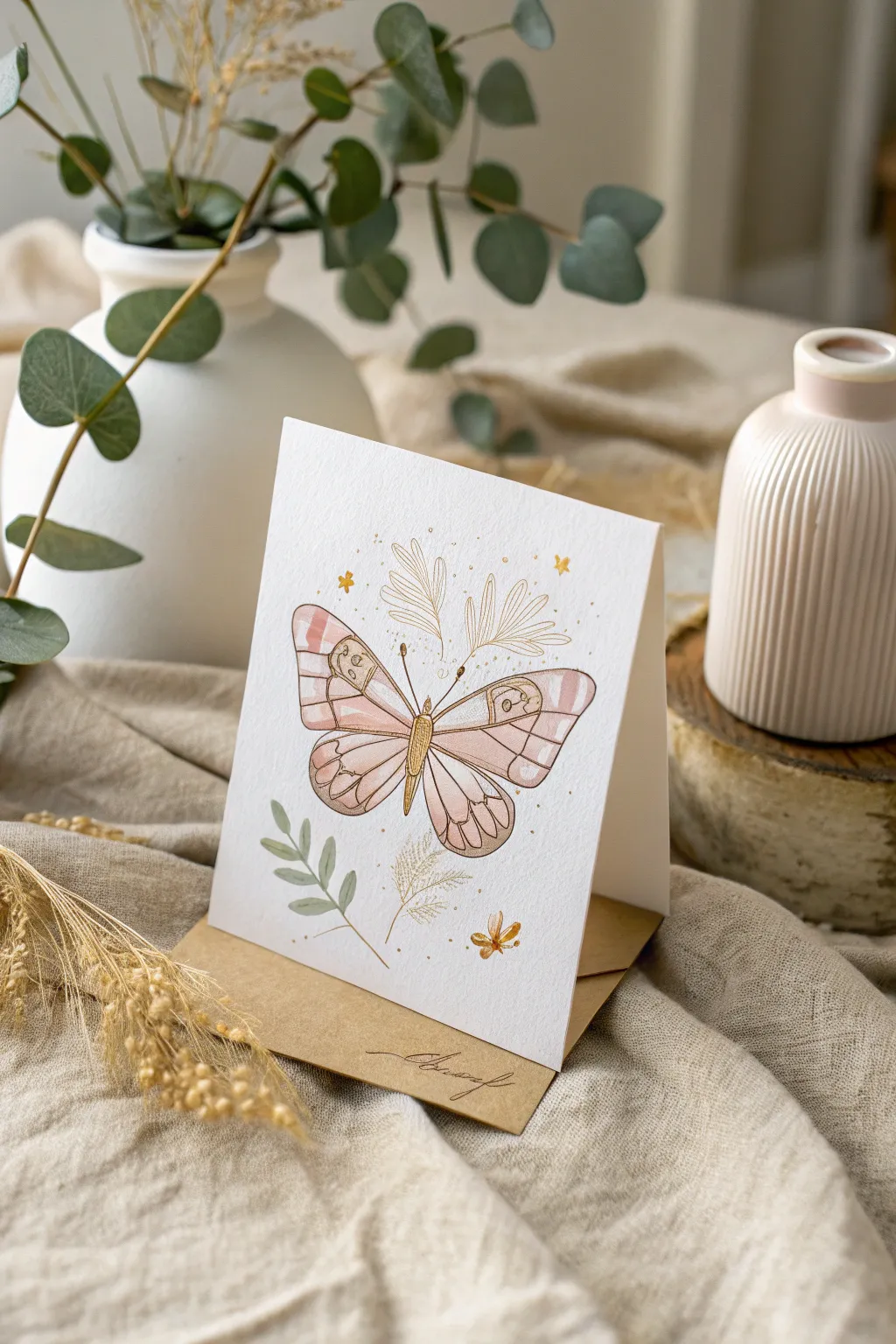 Transform your cards with whimsical butterfly motifs, where simplicity meets natural elegance.