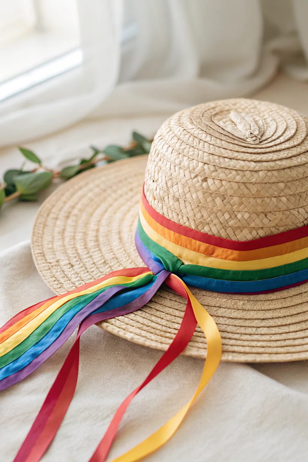 Embrace the beauty of craftsmanship with a rainbow bonnet that dances in the wind!
