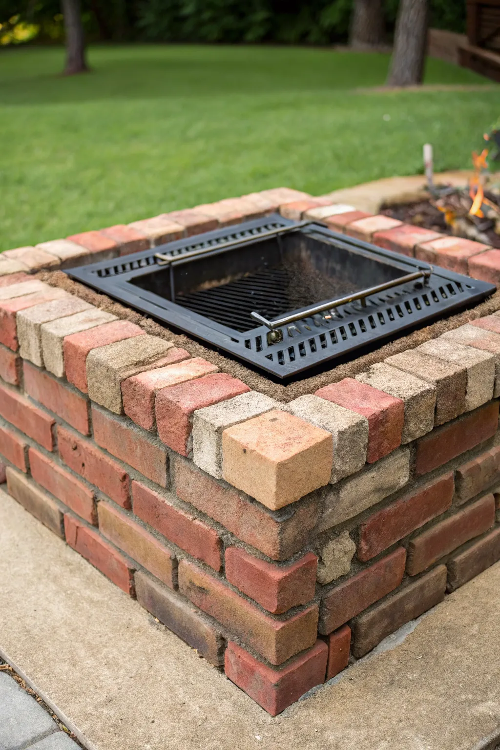 Elevate your backyard gatherings with this handcrafted brick fire pit, perfect for grilling and chilling.