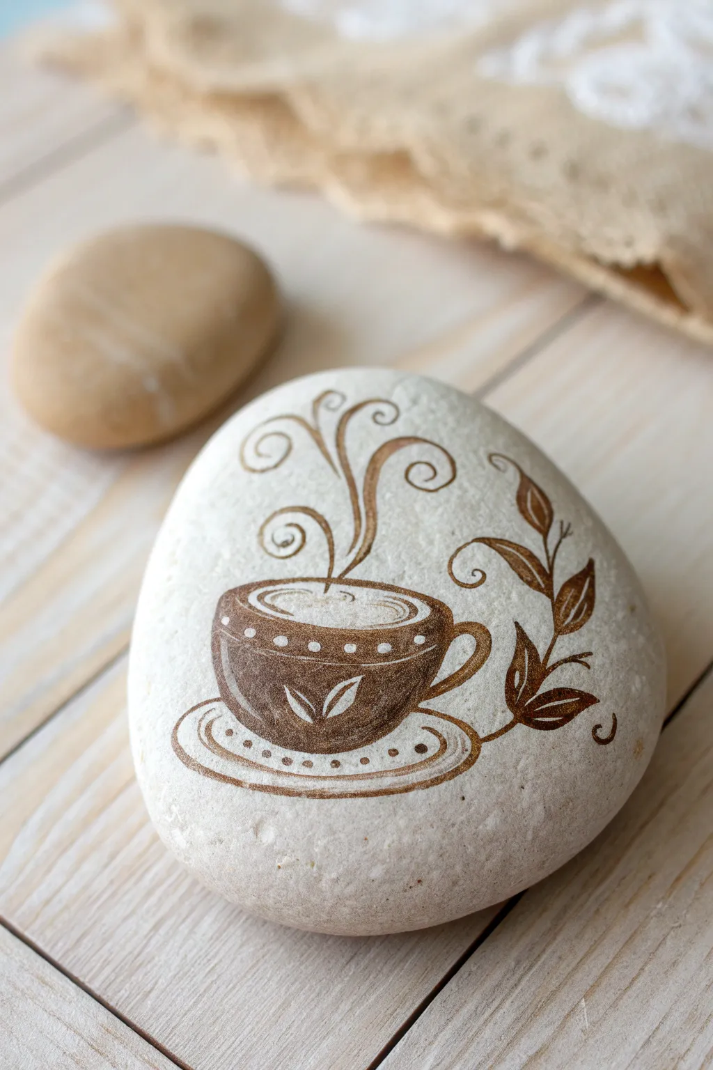 Capture cozy vibes with this handcrafted hot cocoa stone – a perfect blend of art and nature!