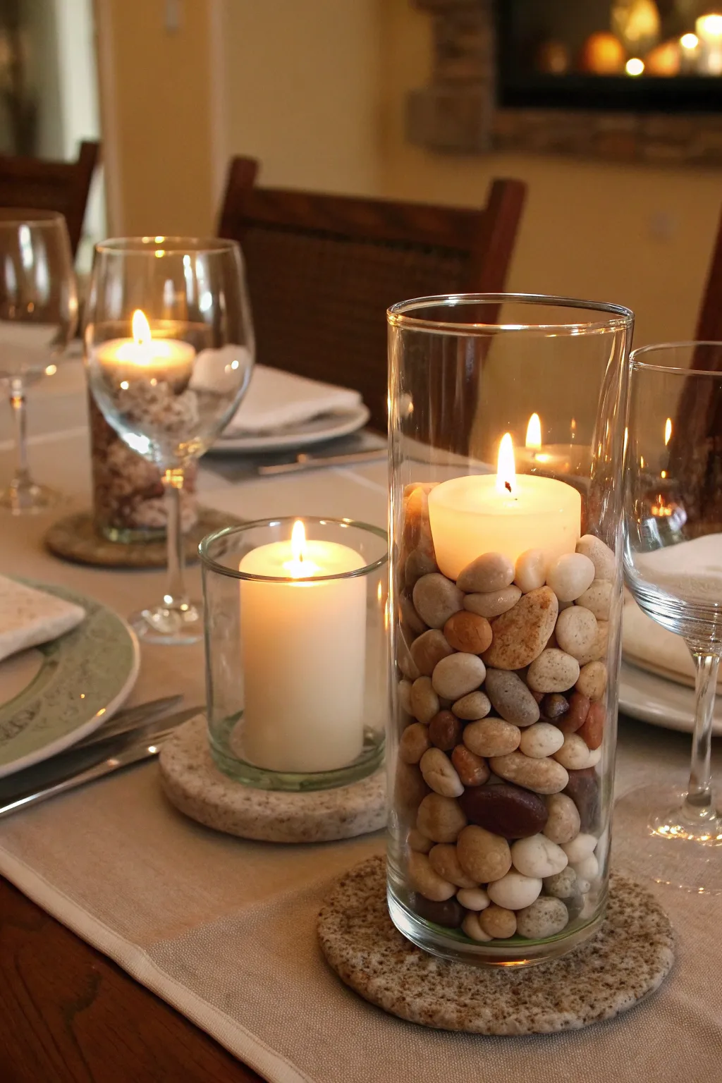 Illuminate your home with DIY glass candle holders.