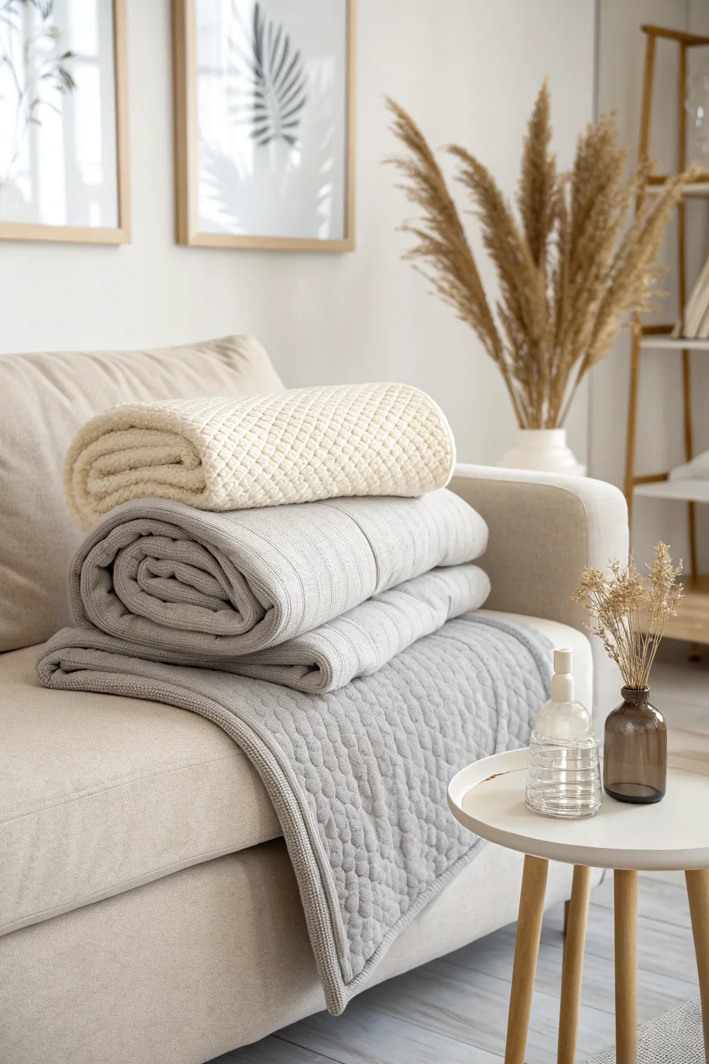 Transform your blanket into a chic pillow with the 'Half and Half' fold—where minimalist meets Boho elegance.