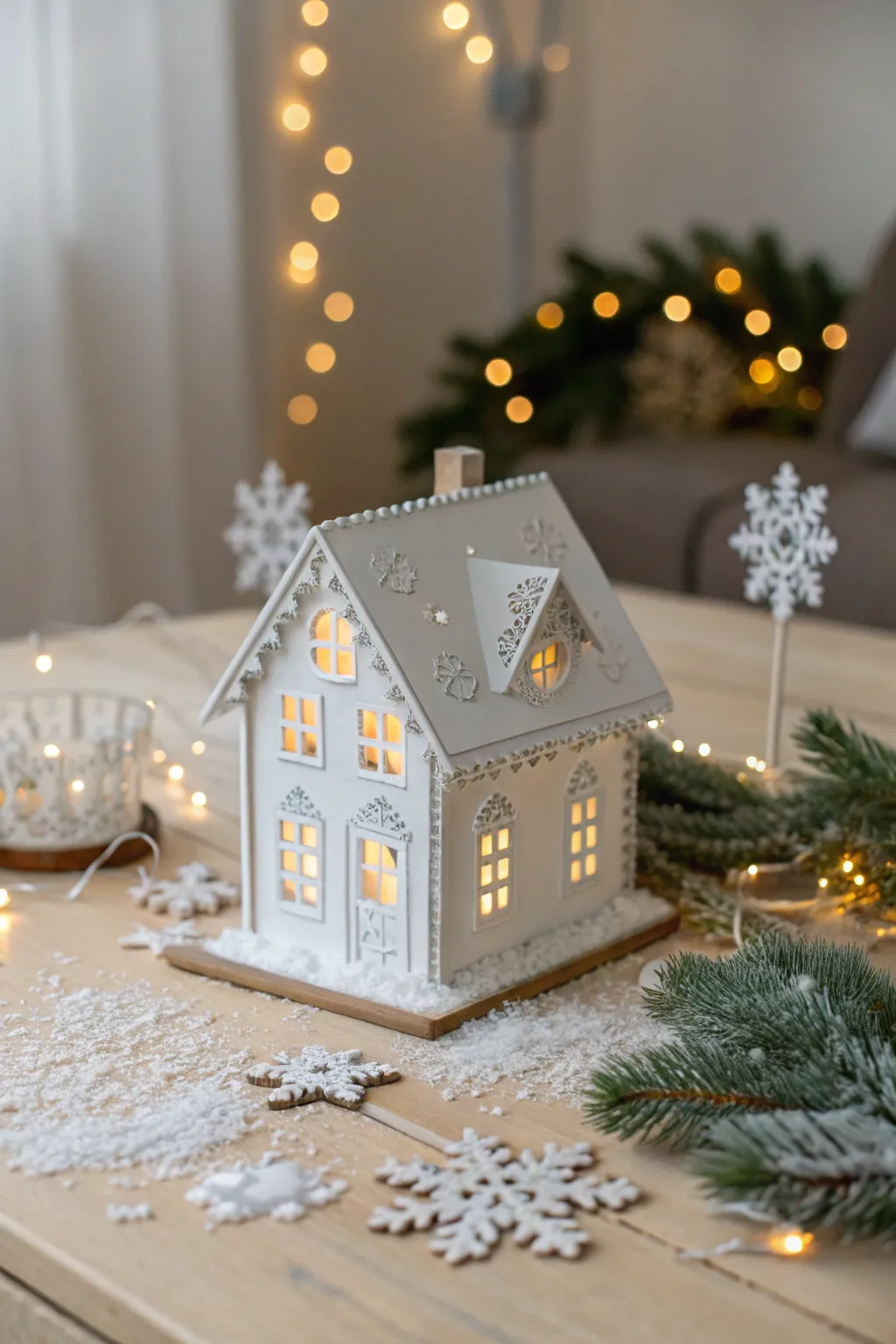 Illuminate your holiday spirit with a minimalist touch: discover the enchanting glow of a Scandinavian-inspired Christmas village.