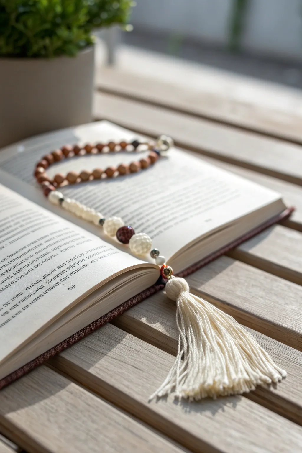 Add a touch of elegance to your reading with this handcrafted beaded bookmark.