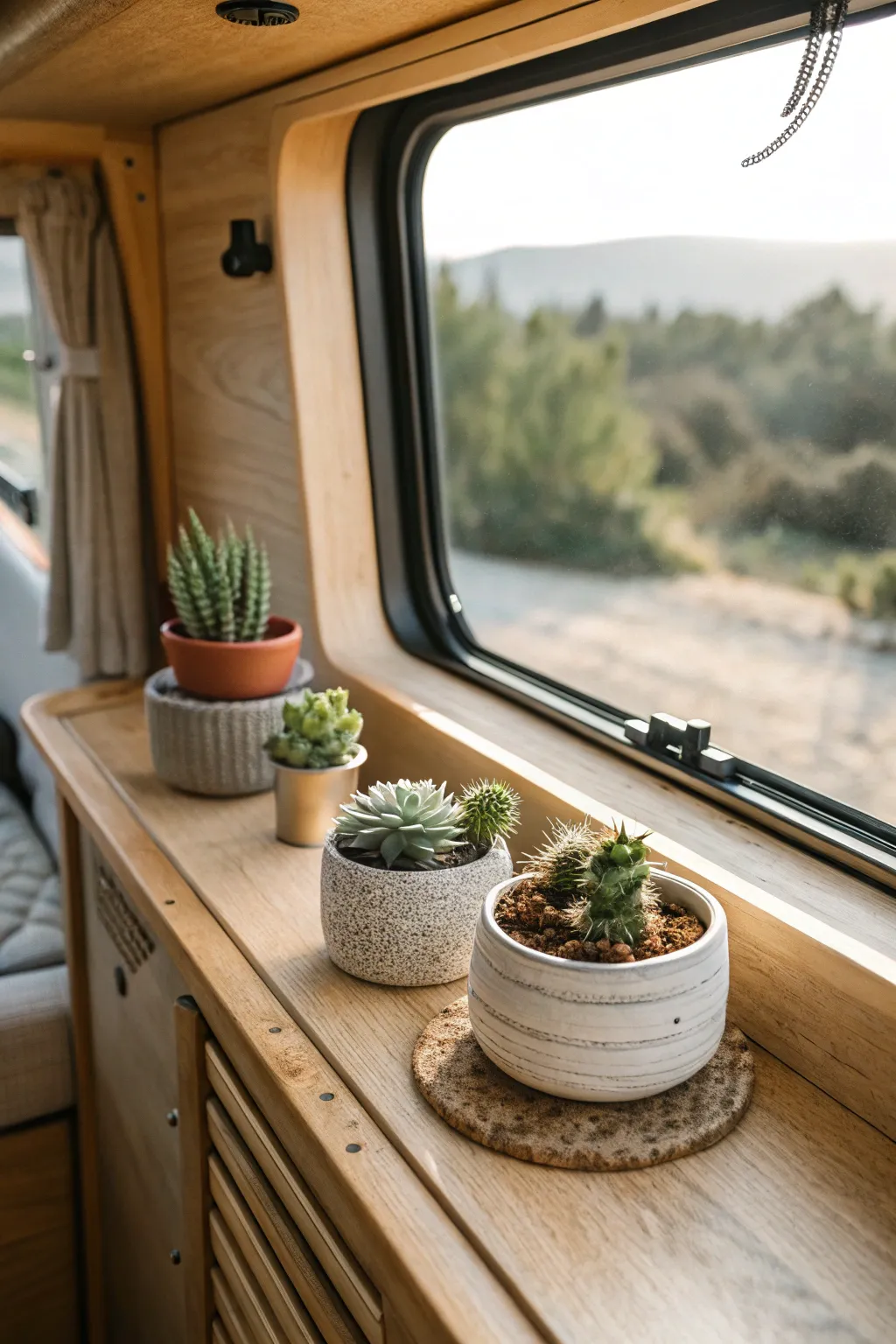 Bring the outdoors in with a touch of green elegance for your camper.