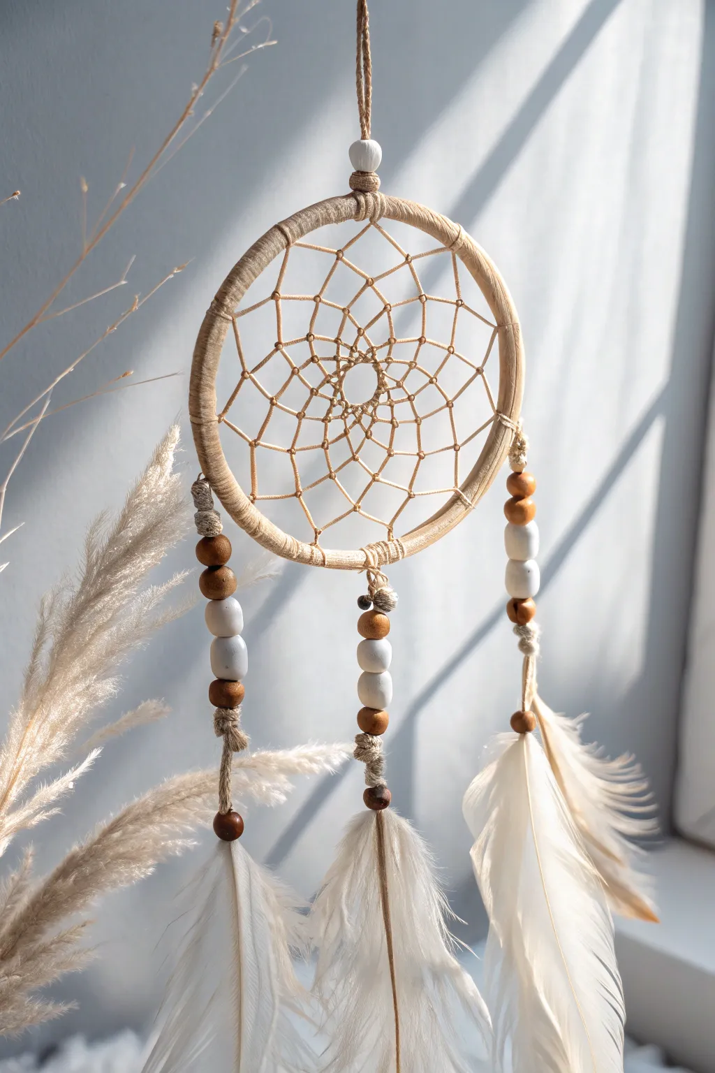 Craft a serene escape with this minimalist embroidery hoop dream catcher.