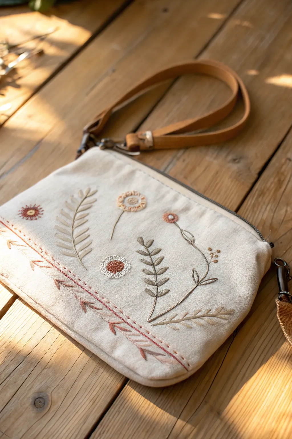 Discover the beauty of minimalist elegance with this expertly crafted embroidered purse.