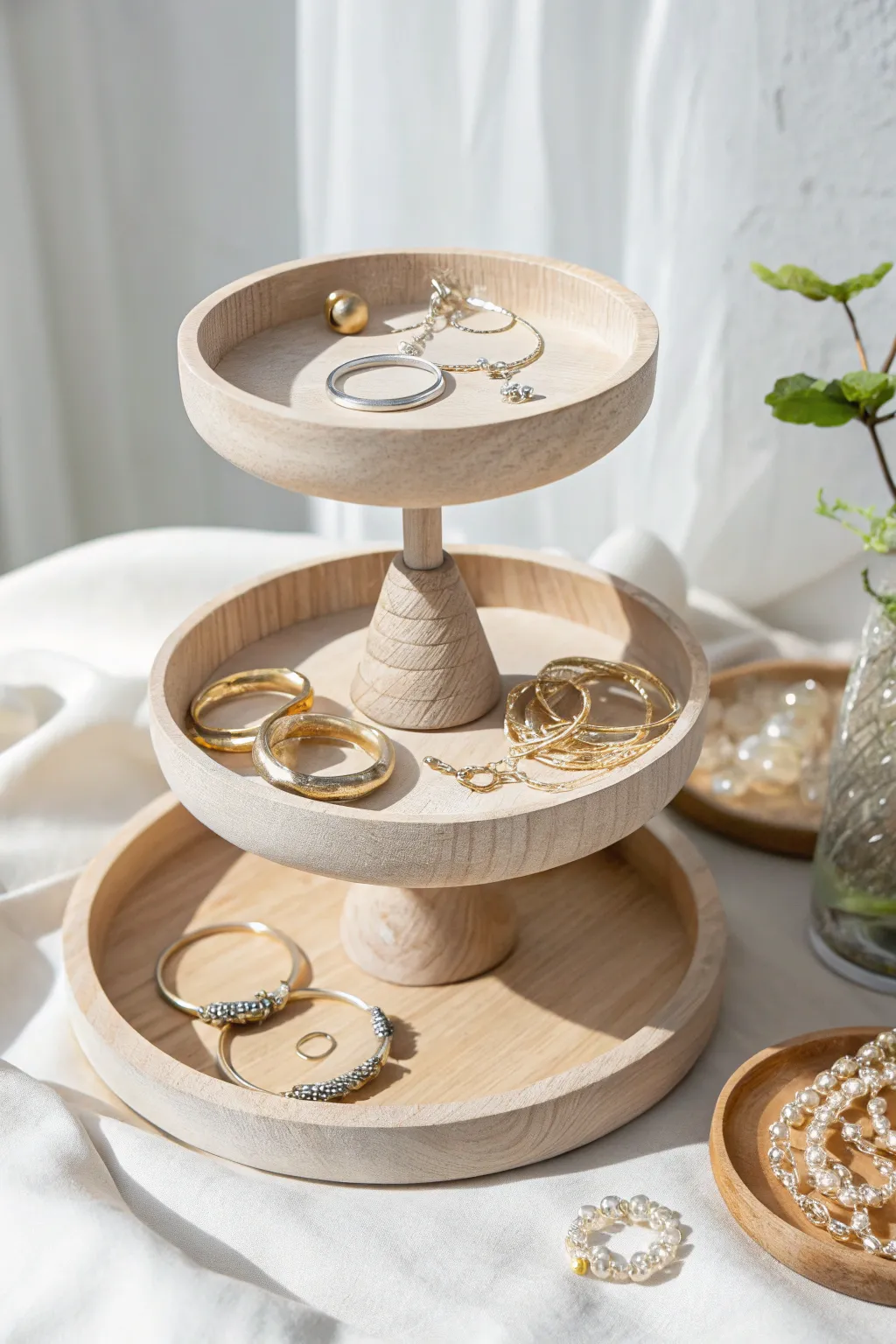 Elevate your jewelry organization with layered trays that blend minimalism and boho elegance.