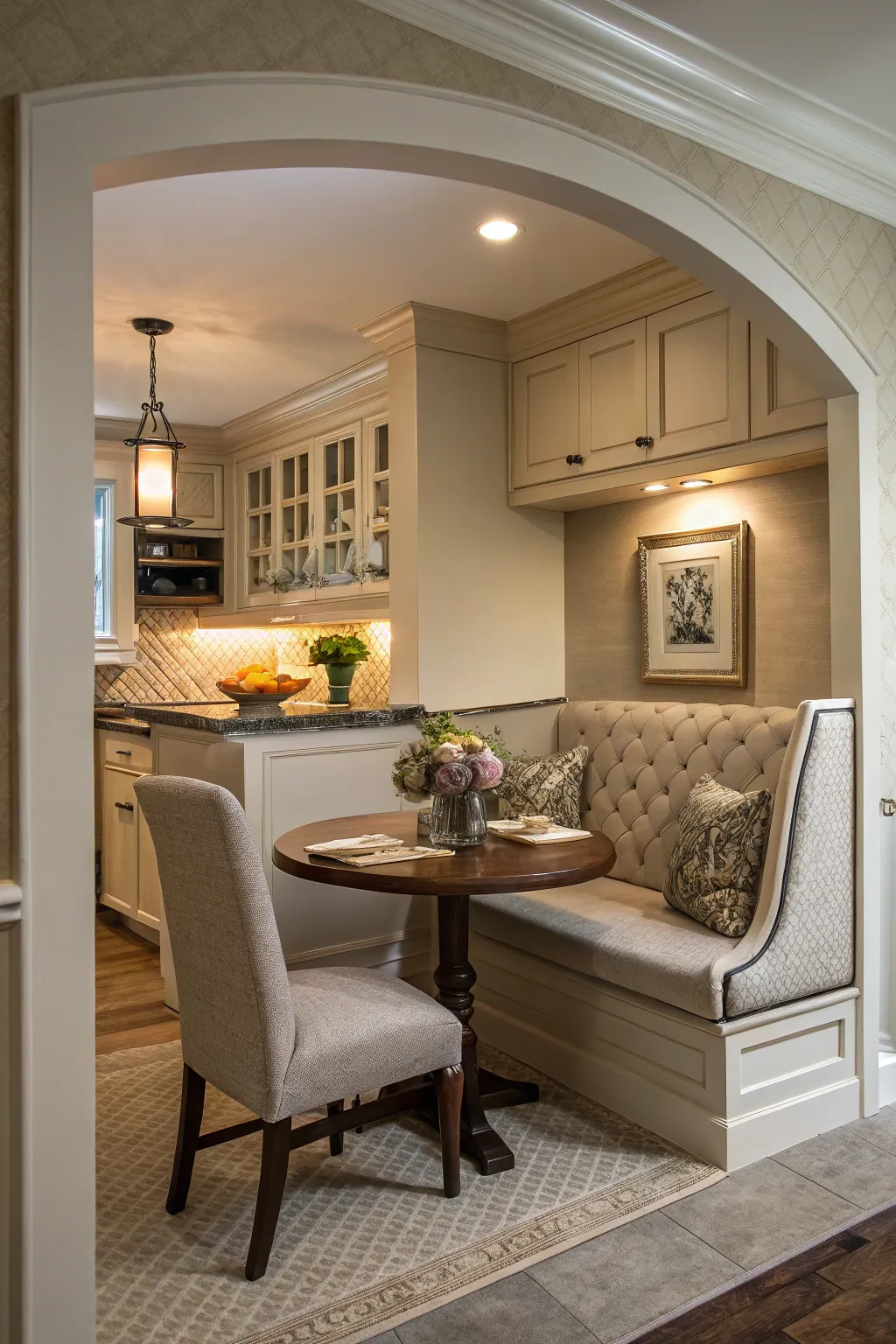 An inviting dining nook perfect for intimate gatherings.