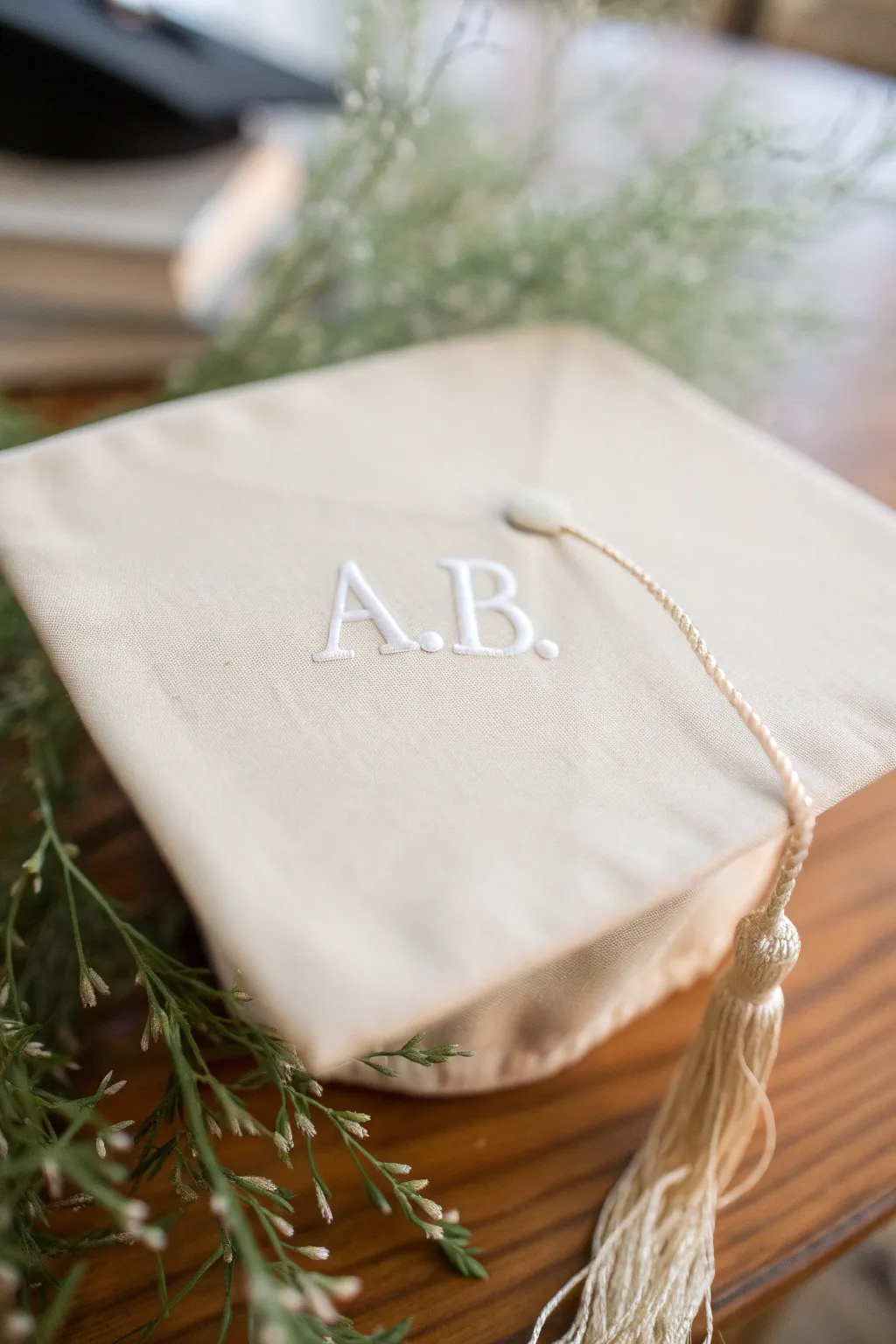Elevate your graduation look with a timeless touch of elegance. 🌿✨ #MinimalistMonogram