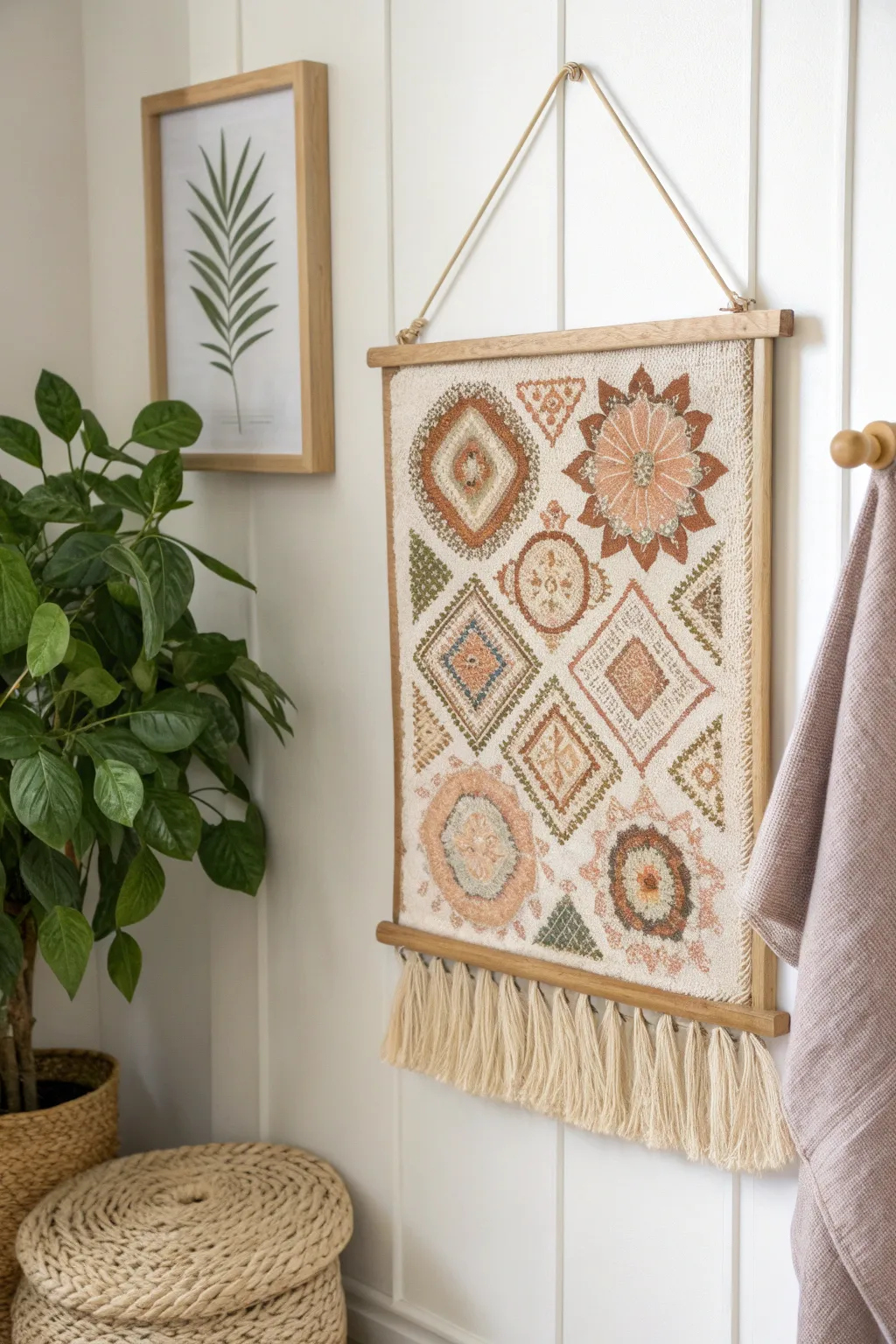 Elevate your space with the timeless charm of framed latch hook art.