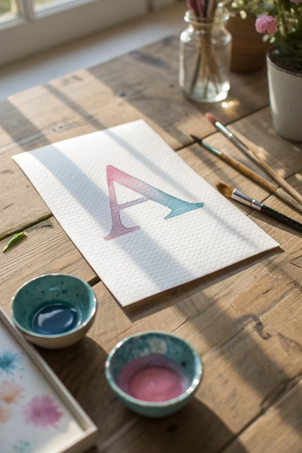 Embrace the art of watercolor brush lettering with a minimalist touch, perfect for adding dreamy elegance to your space.