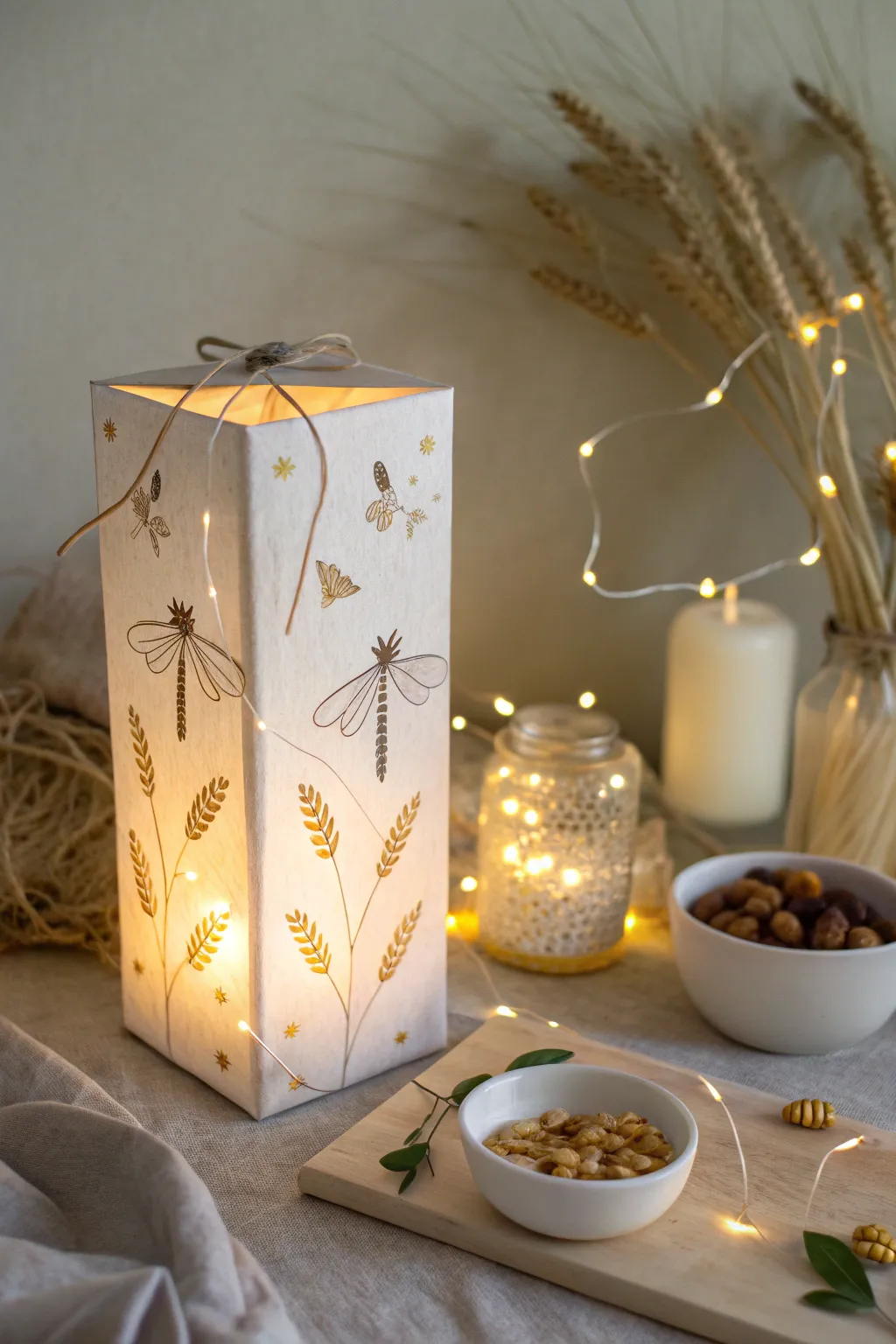 Bring the magic of summer nights indoors with this enchanting LED firefly scene.