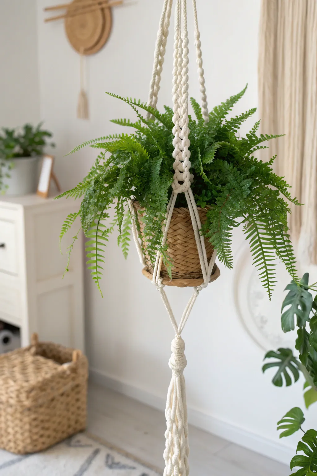 Elevate your space with a bold macrame statement piece: the Chunky Rope Design.