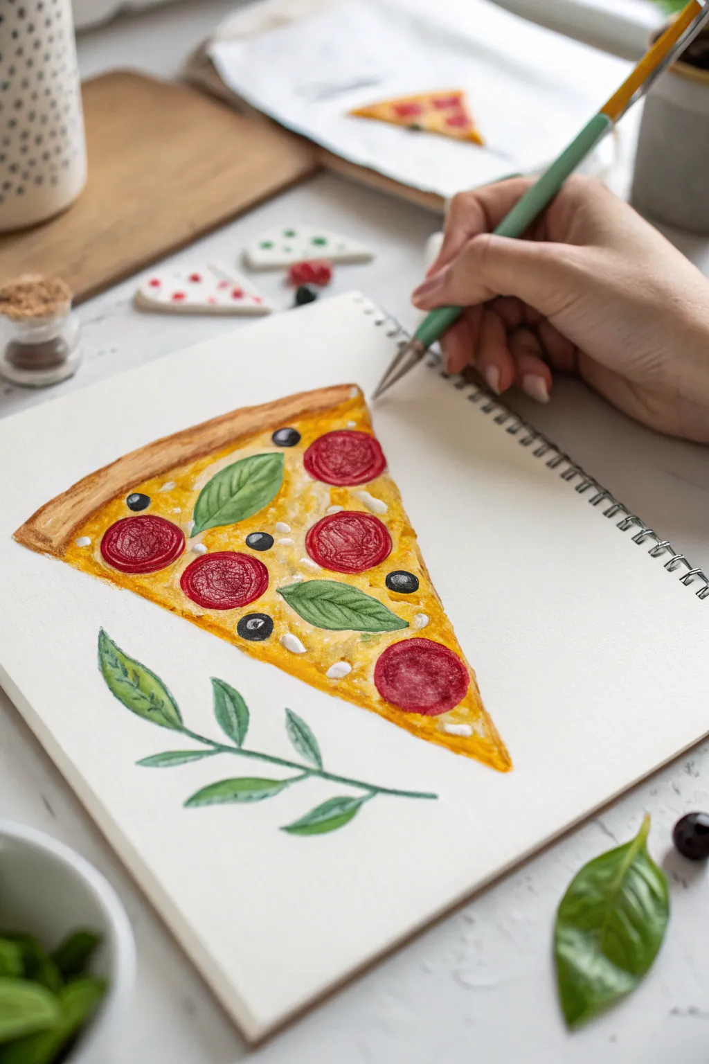 Discover the joy of marker art with a playful pizza slice creation! 🍕✨