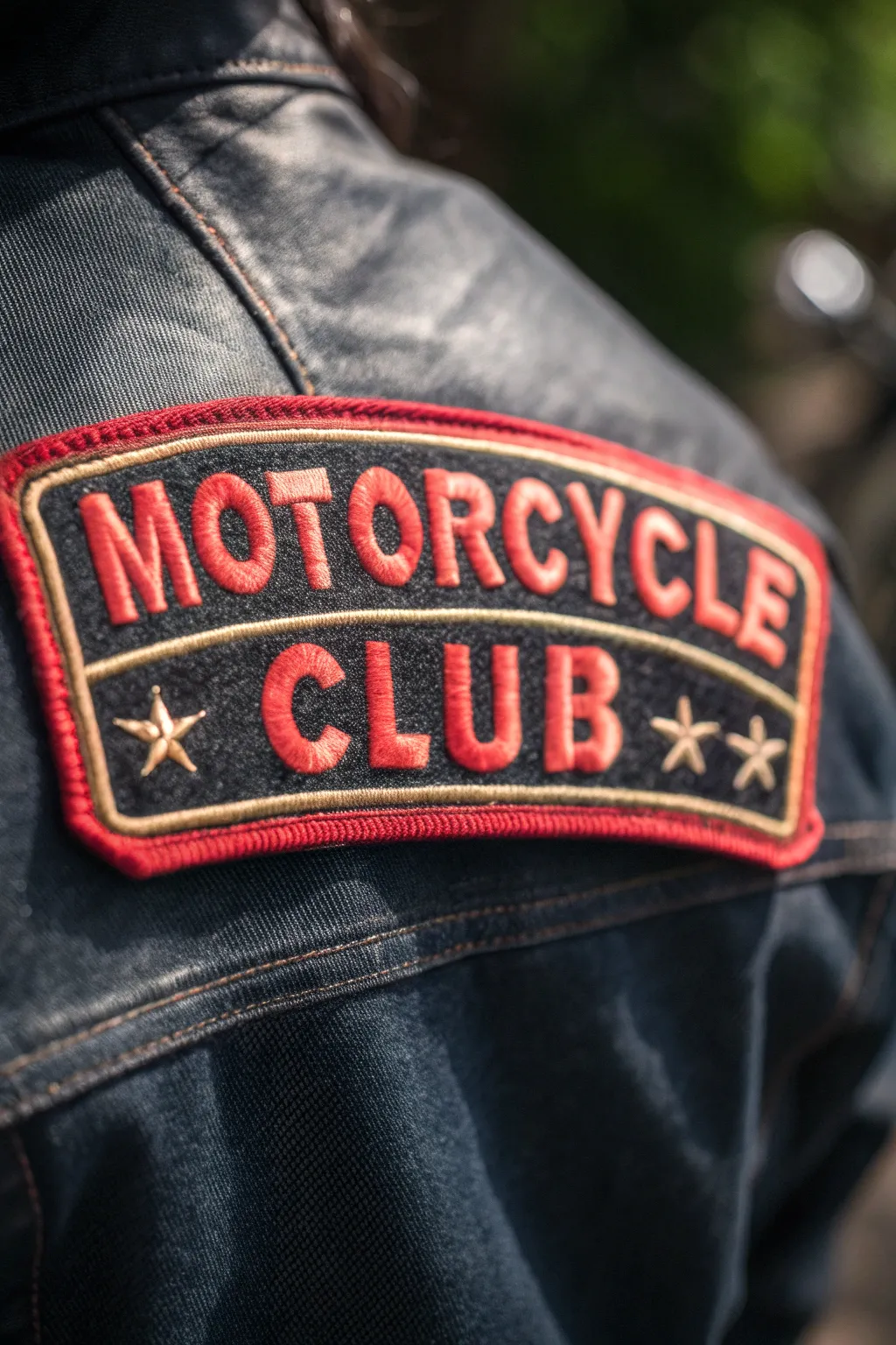 Stand out with bold typography: a vintage-style patch that speaks volumes.