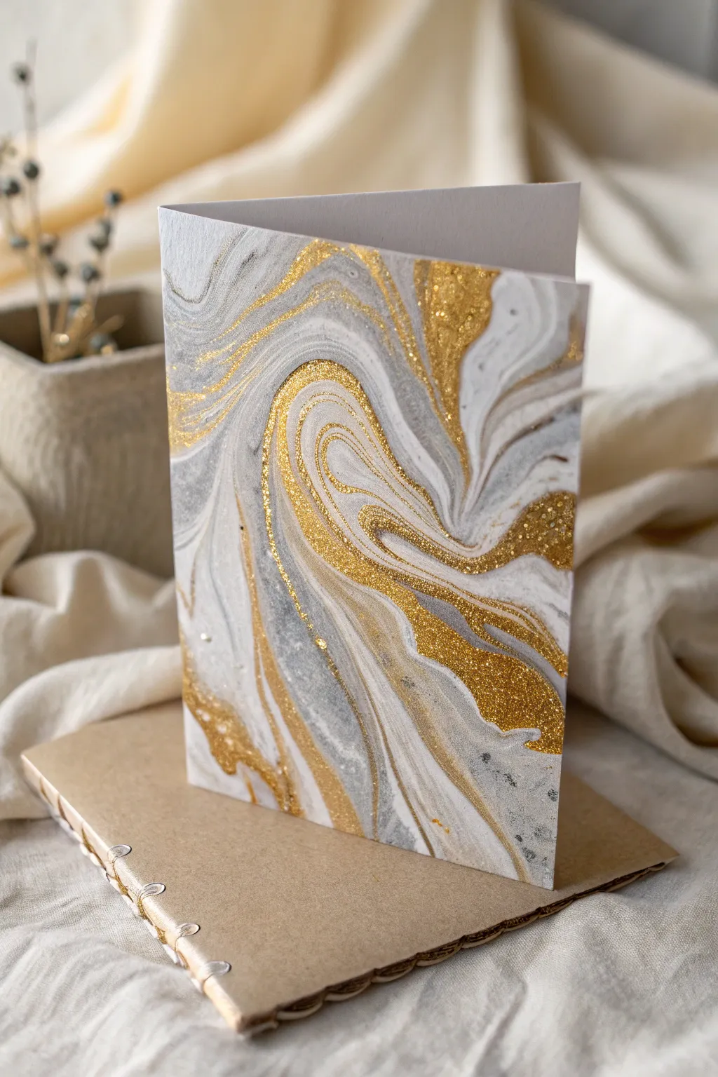 Elevate your greetings with the luxurious touch of metallic watercolors.
