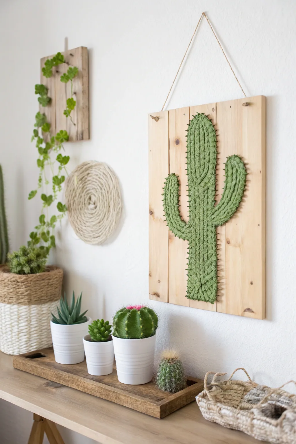 Bring a touch of desert charm to your space with this elegant cactus string art. Perfectly blending minimalist style with boho flair! 🌵✨