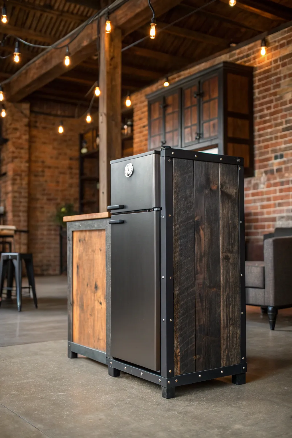 Elevate your space with industrial charm: the perfect blend of metal and wood.