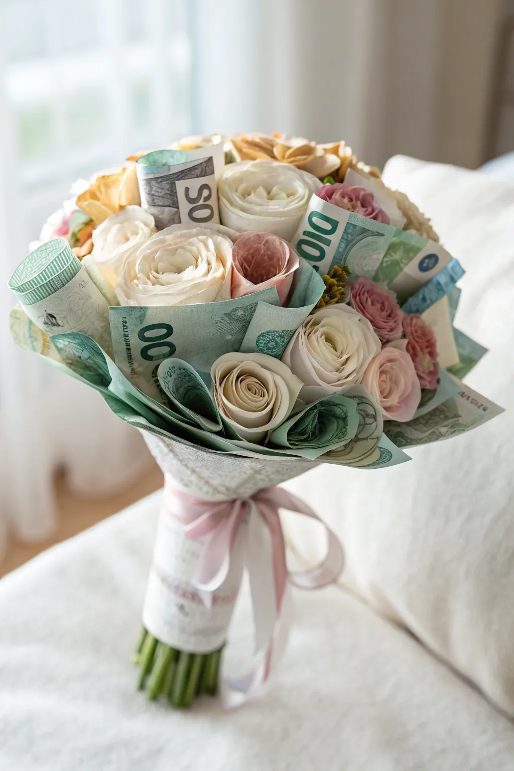 Elevate your gift-giving with a stunning money bouquet, blending minimalist elegance with boho charm. 🌿💰 #ScandinavianStyle #Craftsmanship
