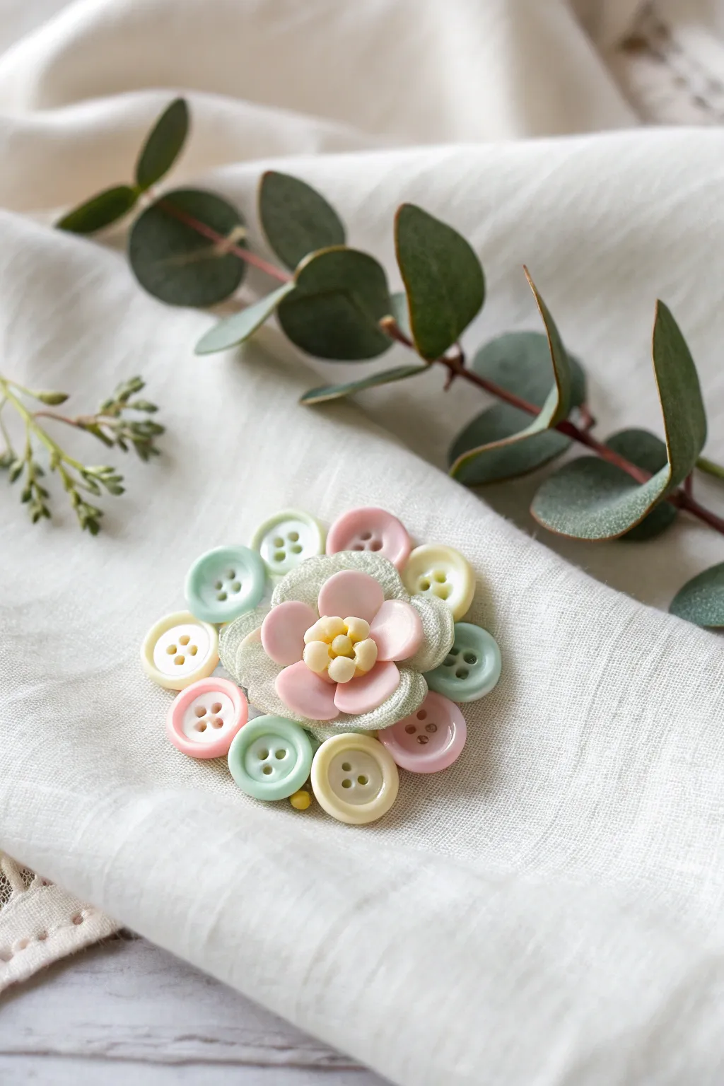 Breathe new life into forgotten buttons with this charming flower pin - a perfect handmade gift for Mother's Day!