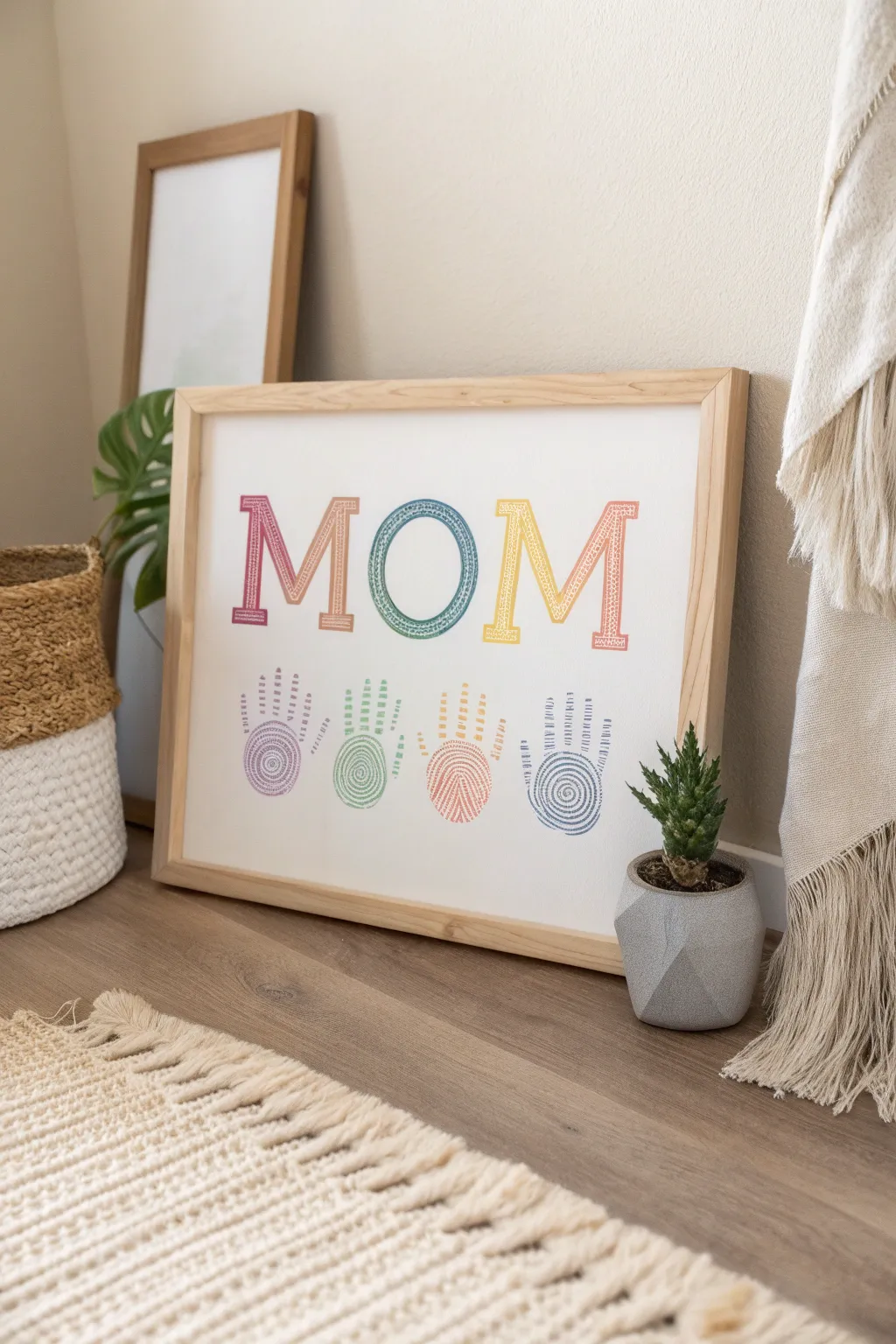 Craft a heartfelt masterpiece: Fingerprint art for a unique Mother's Day gift.