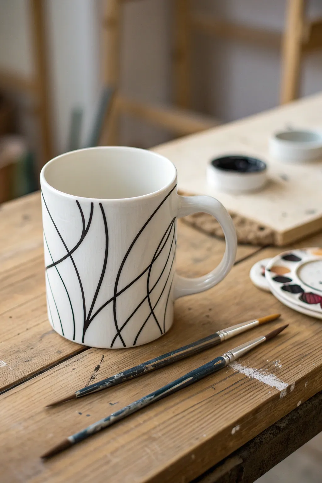 Embrace simplicity with a minimalist monochrome mug design that speaks volumes in black and white.