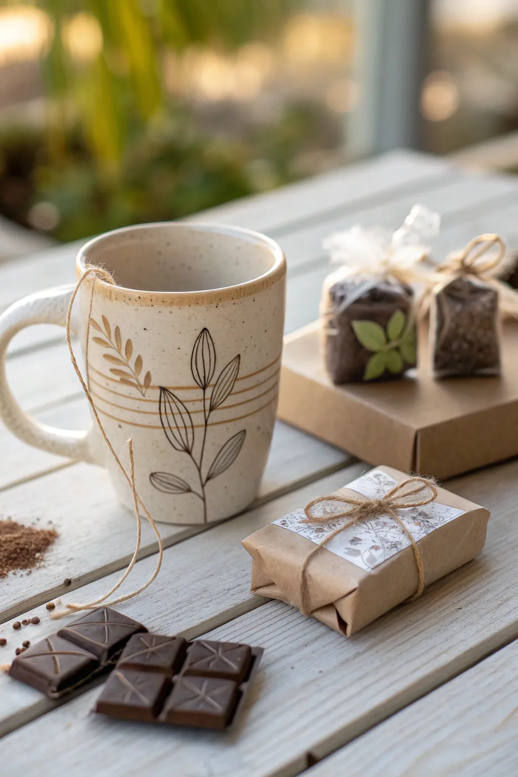 Sweet Pairings: Elevate your gift-giving with a cozy mug wrapped with delightful surprises.